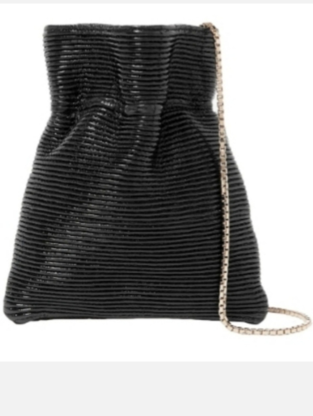 TL180 Ribbed Patent Leather Shoulder Bag, Black, NWOT